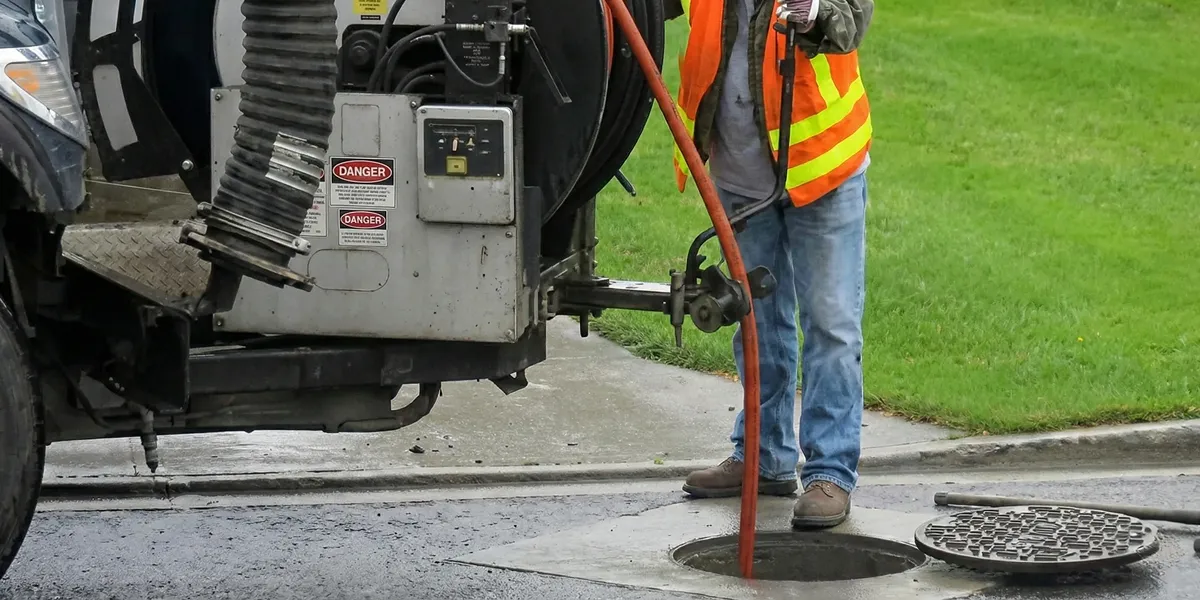 sewage clean up professionals using industrial equipment to remove contaminated wastewater in Boston, MA
